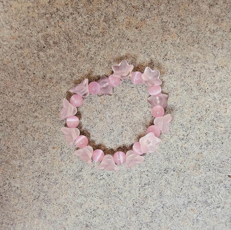 Pink Glass Bead Bracelet