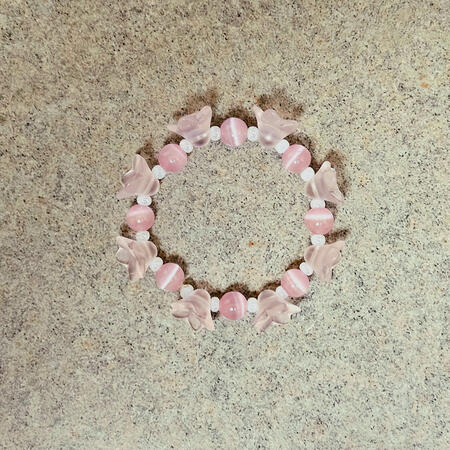 Pink Glass Bead Bracelet