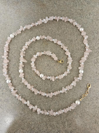 Rose Quartz and Pearl Waist Beads