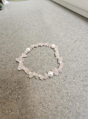 Rose Quartz and Pearl Anklet