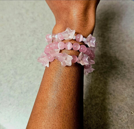 Pink Glass Bead Bracelets