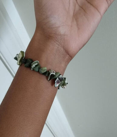 African Jasper and River Shell Bracelet